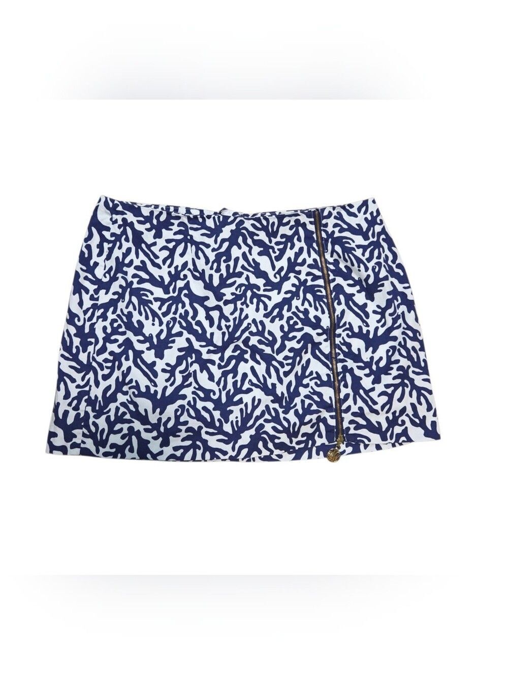 Lilly Pulitzer Navy and White Coral-Print Mini Skort 10